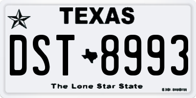 TX license plate DST8993