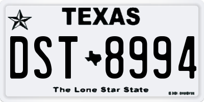 TX license plate DST8994