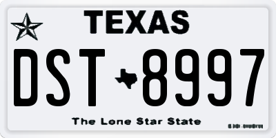 TX license plate DST8997