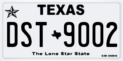 TX license plate DST9002