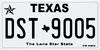 TX license plate DST9005