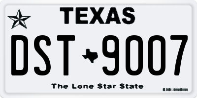 TX license plate DST9007