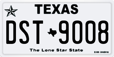 TX license plate DST9008