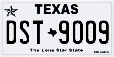 TX license plate DST9009