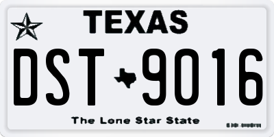 TX license plate DST9016