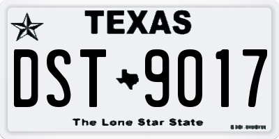 TX license plate DST9017