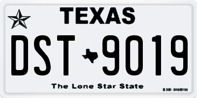 TX license plate DST9019