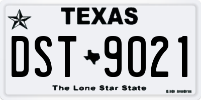 TX license plate DST9021