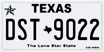 TX license plate DST9022