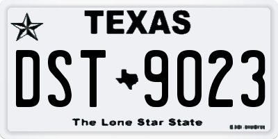 TX license plate DST9023
