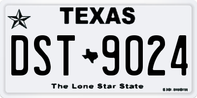 TX license plate DST9024
