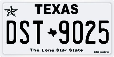TX license plate DST9025