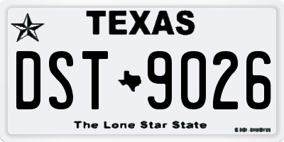 TX license plate DST9026
