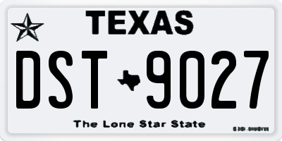 TX license plate DST9027