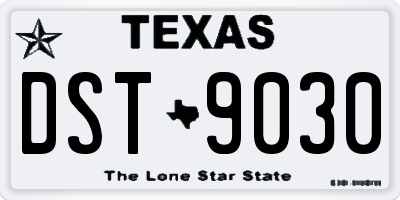 TX license plate DST9030