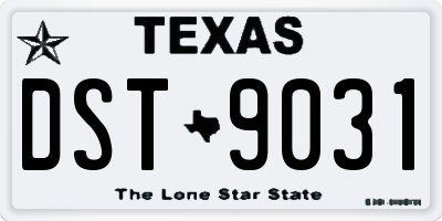 TX license plate DST9031