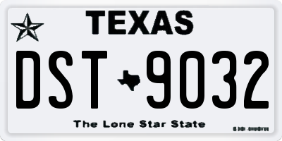 TX license plate DST9032