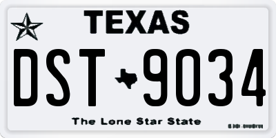 TX license plate DST9034