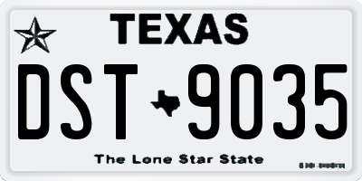 TX license plate DST9035
