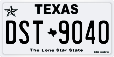 TX license plate DST9040