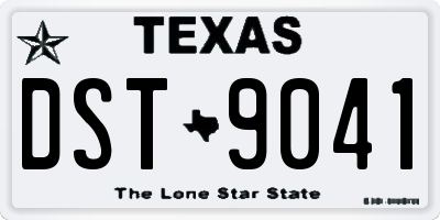 TX license plate DST9041