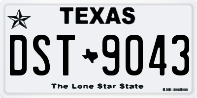 TX license plate DST9043