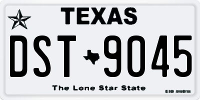 TX license plate DST9045