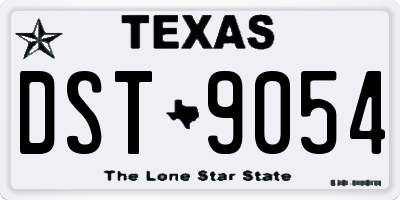 TX license plate DST9054
