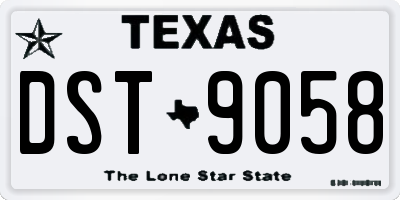 TX license plate DST9058