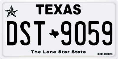 TX license plate DST9059