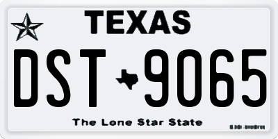 TX license plate DST9065