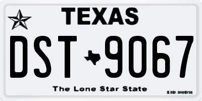 TX license plate DST9067