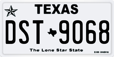 TX license plate DST9068