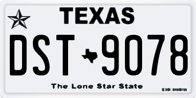 TX license plate DST9078