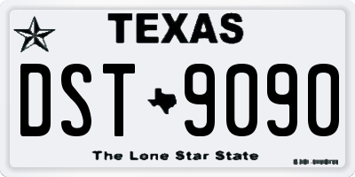 TX license plate DST9090