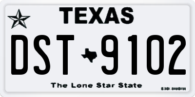 TX license plate DST9102