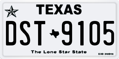 TX license plate DST9105