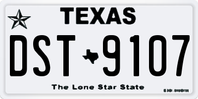 TX license plate DST9107