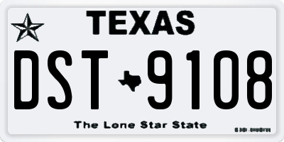 TX license plate DST9108