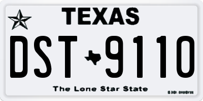 TX license plate DST9110
