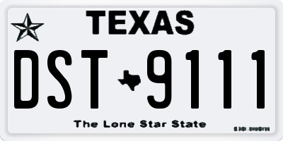 TX license plate DST9111
