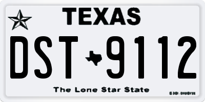 TX license plate DST9112