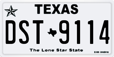 TX license plate DST9114