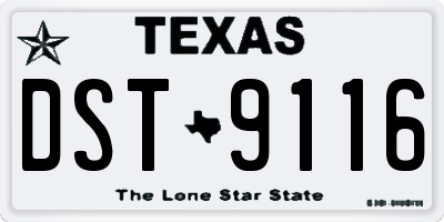 TX license plate DST9116