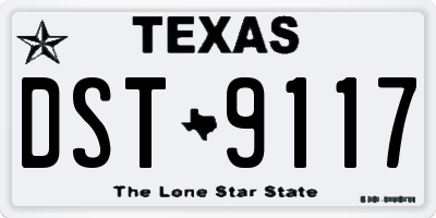 TX license plate DST9117