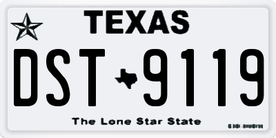 TX license plate DST9119