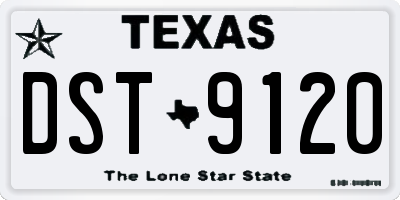 TX license plate DST9120