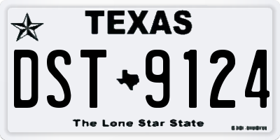 TX license plate DST9124