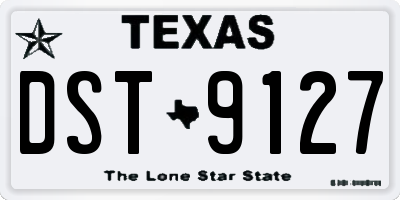 TX license plate DST9127