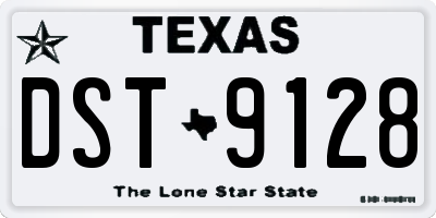 TX license plate DST9128